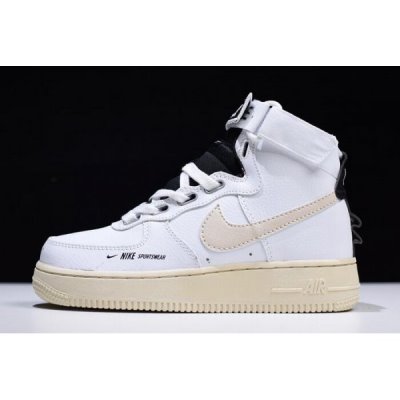 Nike Bayan Air Force 1 High Beyaz / Siyah / Bej Rengi Kaykay Ayakkabı Türkiye - CAKS12AR